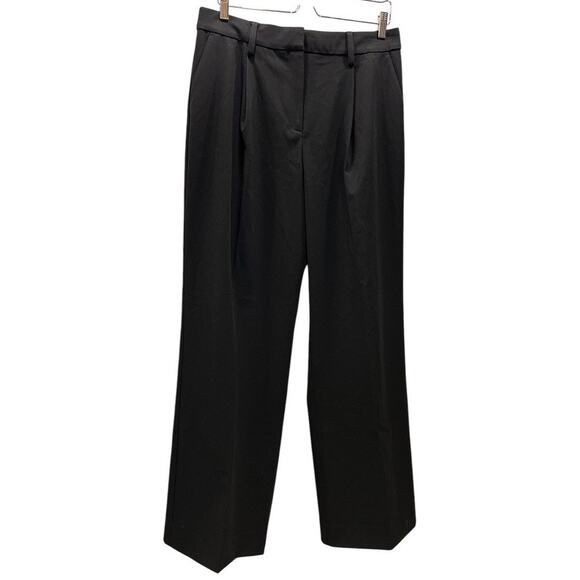 Reformation High Waist Wide Leg Pleated Trouser Pants Black Sz 10 Timeless Work - Picture 1 of 10